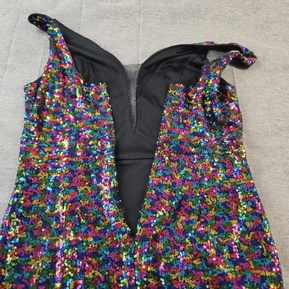 Grace Karin Women's Sequin Cocktail Party Dress Stretch Back Zip Sze Medium - Picture 6 of 13